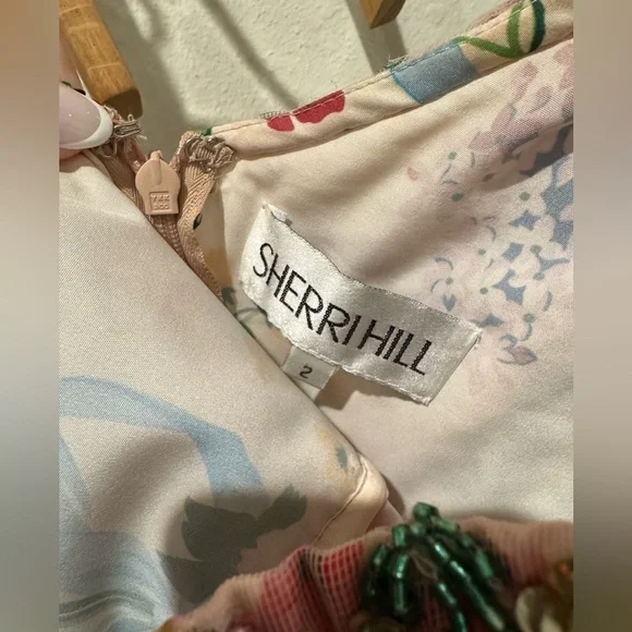 Sherri Hill Floral Maxi Dress - Pink and Green - Picture 8 of 9